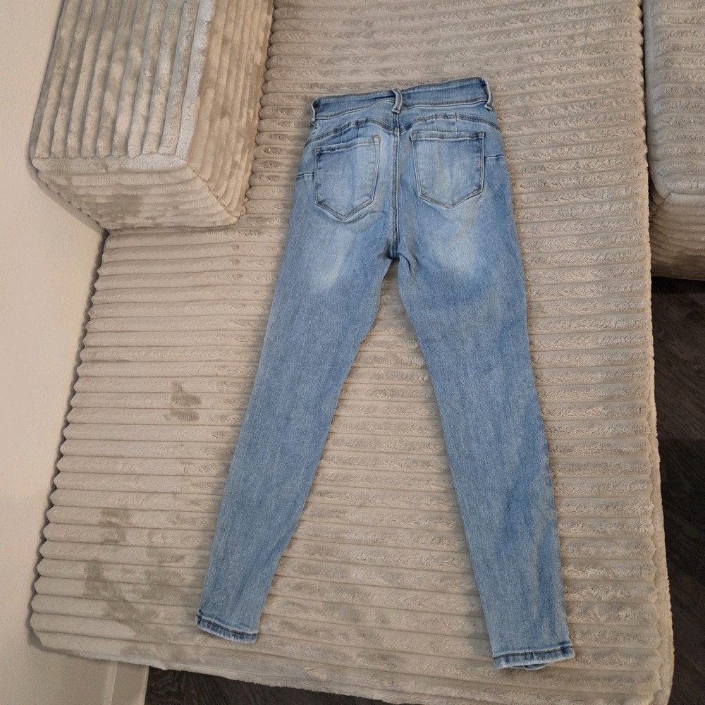 Wax Jean Butt I Love You Distressed Skinny Jeans Size 3/26 Light Wash Ripped - Picture 2 of 10